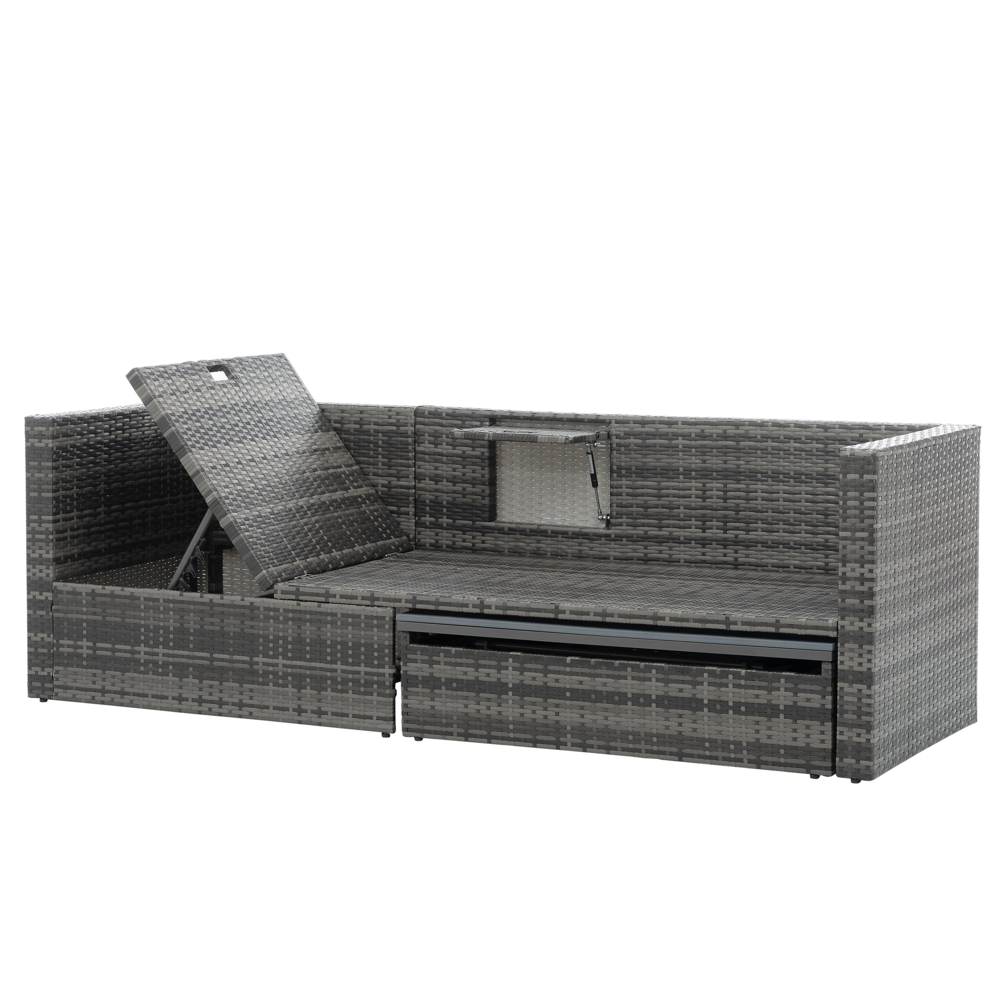 Patio Furniture, Outdoor Furniture, Seasonal PE Wicker Furniture,5 Set Wicker Furniture With Plywood Coffee Table - LaTezza Online Shop