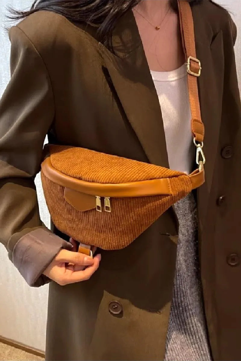 Zenana Corduroy Crossbody Bag with Removable Strap - LaTezza Online Shop