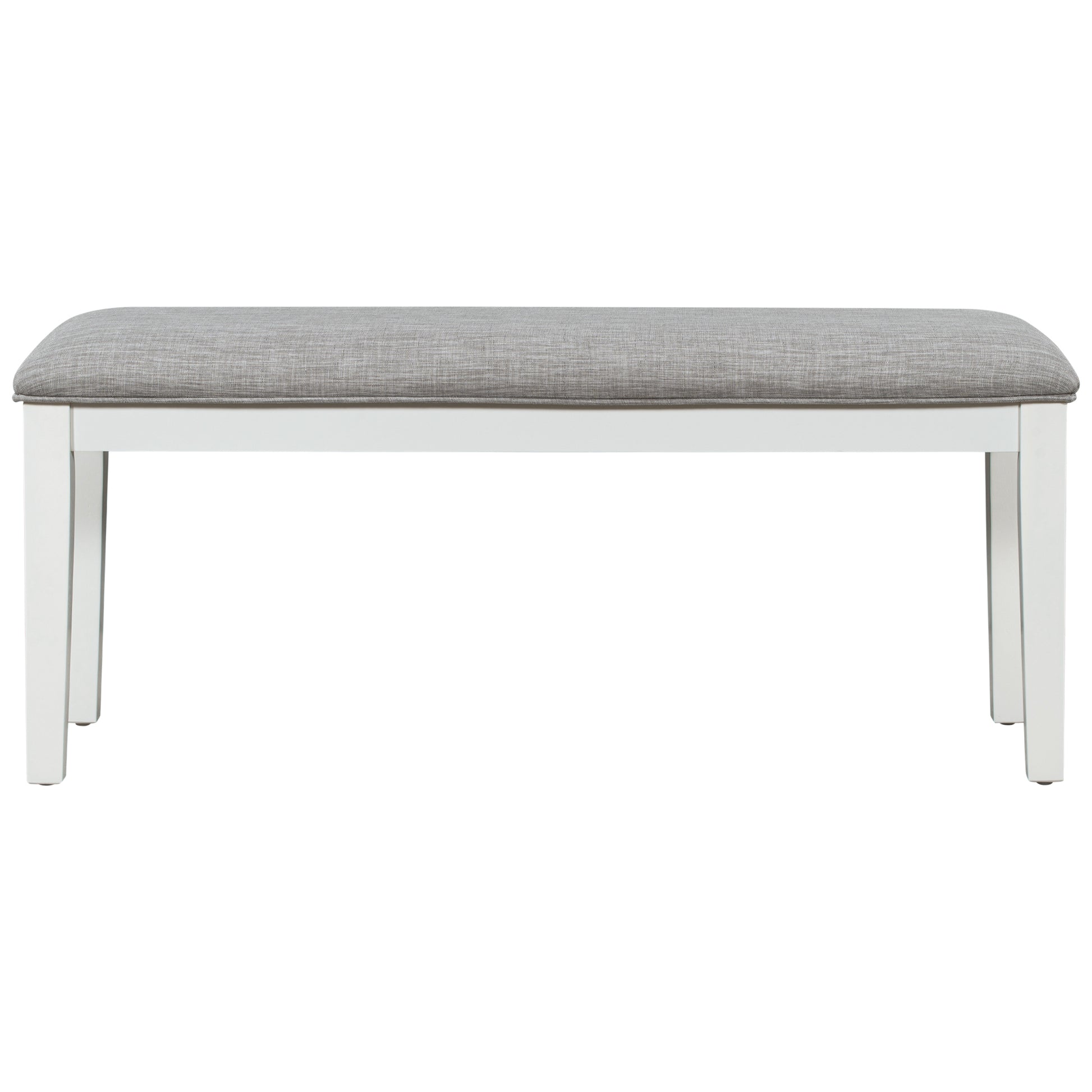 TREXM Classic and Traditional Style 6 - Piece Dining Set, Includes Dining Table  4 Upholstered Chairs & Bench (White+Gray) - LaTezza Online Shop