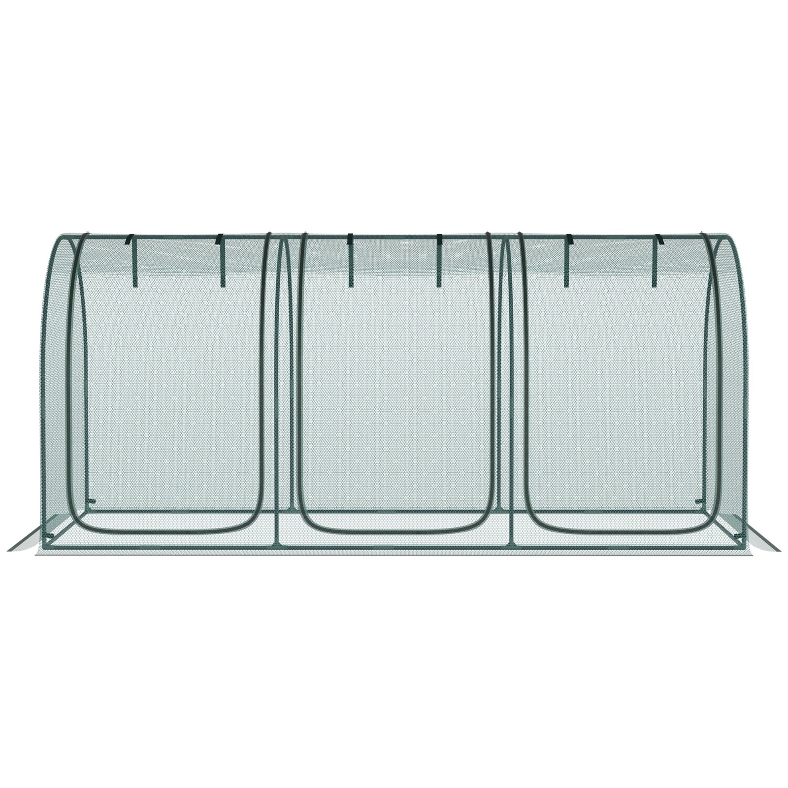 Outsunny 9' X 4' Crop Cage, Plant Protection Tent With Three Zippered Doors, Storage Bag And 6 Groun - LaTezza Online Shop