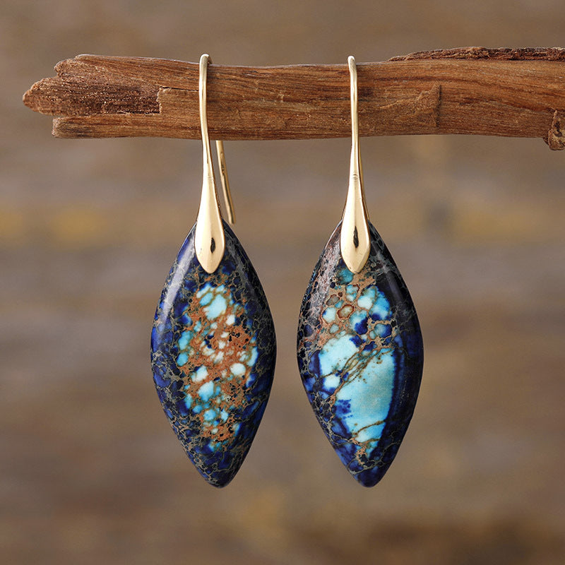 New Bohemian Emperor Stone Leaf Pendant Earrings and Accessories - LaTezza Online Shop