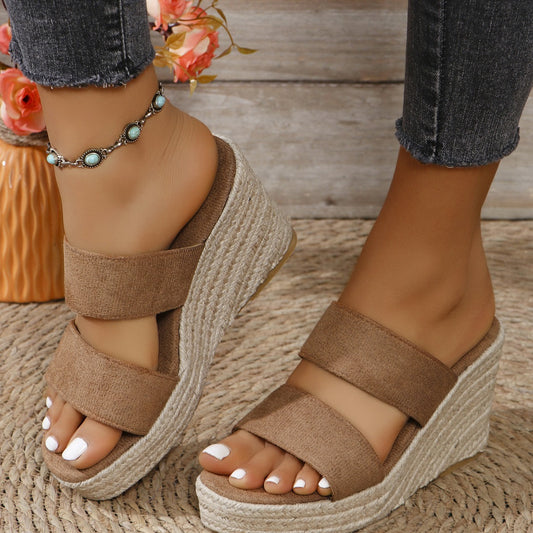 Open Toe Platform Wedge Sandals - LaTezza Online Shop