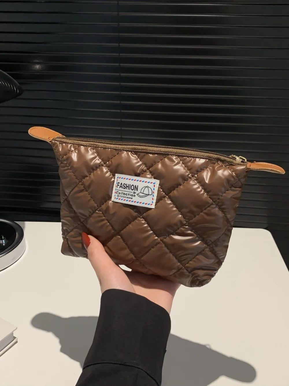 Solid Quilted Clutch with Zipper - LaTezza Online Shop