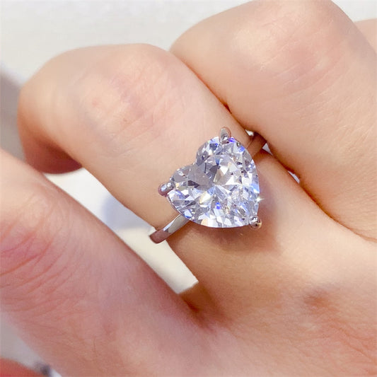 5 Carat 925 S.S. Moissanite Heart Shape Ring - LaTezza Online Shop