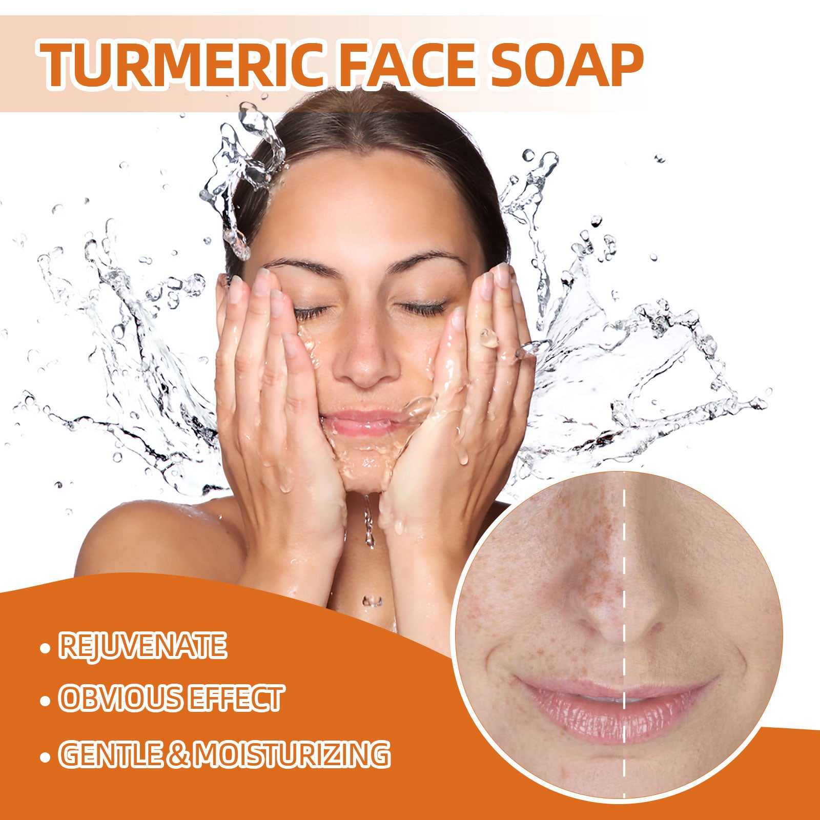West&Month Turmeric Face Soap, Face Repair Gentle Cleansing, Fade Spots And Smooth Fine Lines Cleaner Soap - LaTezza Online Shop