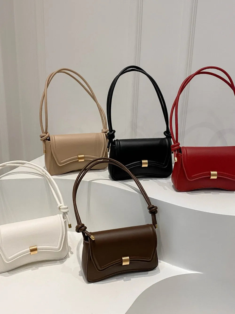 Knotted Strap PU Leather Handbag - LaTezza Online Shop