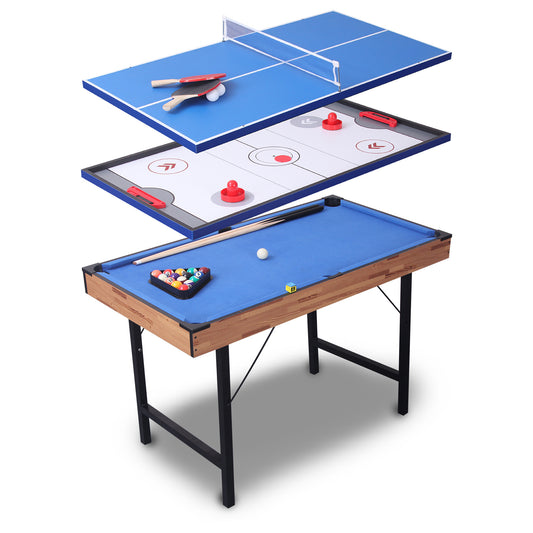 3 In 1 48in Folding Portable Combo Game Table Set With Ping Pong, Slide Hockey, Pool Billiards For Kids And Adults - LaTezza Online Shop
