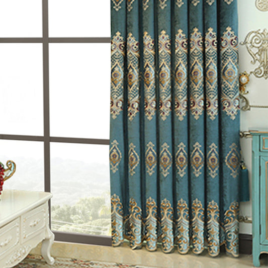 Luxury Elegant High-end Embroidered Curtains, Blackout Living Room Bedroom Villa, Velvet Curtains, Finished 2-piece - LaTezza Online Shop