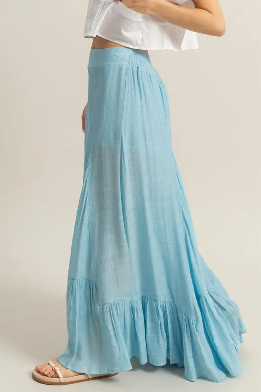 HYFVE High-Waist Ruffle Flared Wide Leg Pants - LaTezza Online Shop