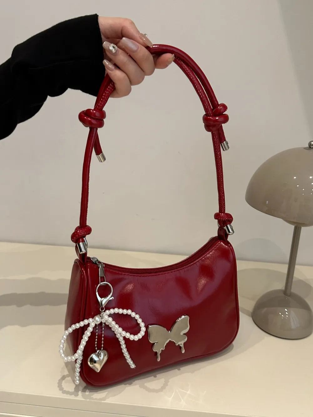 Shoulder Bag Butterfly PU Leather with Bow - LaTezza Online Shop