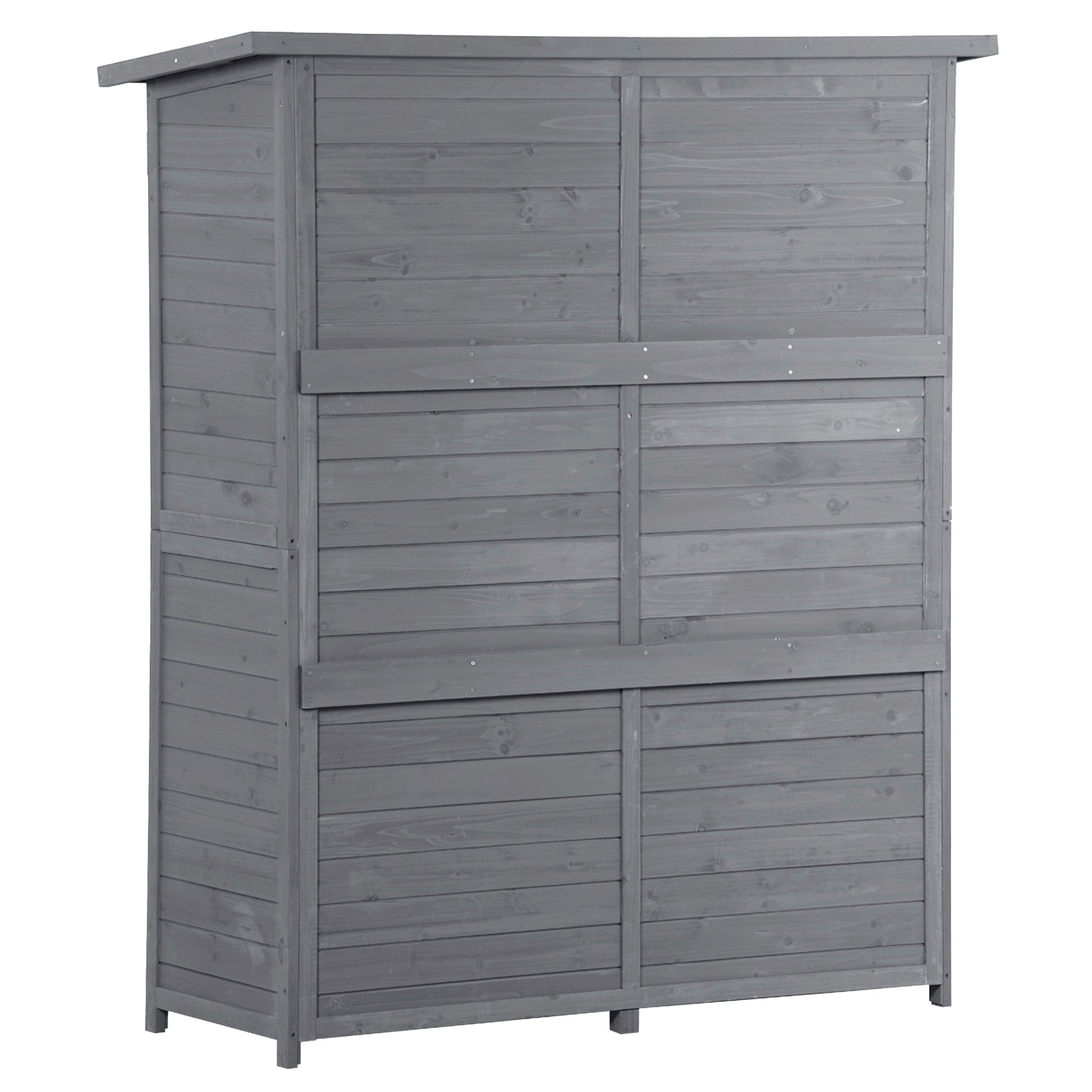 Outdoor 5.3ft Hx4.6ft L Wood Storage Shed Tool Organizer,Garden Shed, Storage Cabinet with Waterproof Asphalt Roof Gray - LaTezza Online Shop