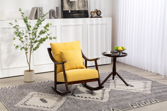 Mid Century Modern Accent Chairs Comfy Upholstered Glider Arm Chair with Solid Wood for Living Room Bedroom Balcony - LaTezza Online Shop