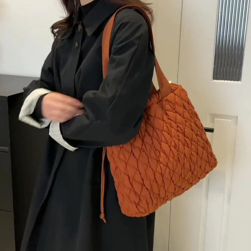 Drawstring Bubble Texture Tote Bag - LaTezza Online Shop