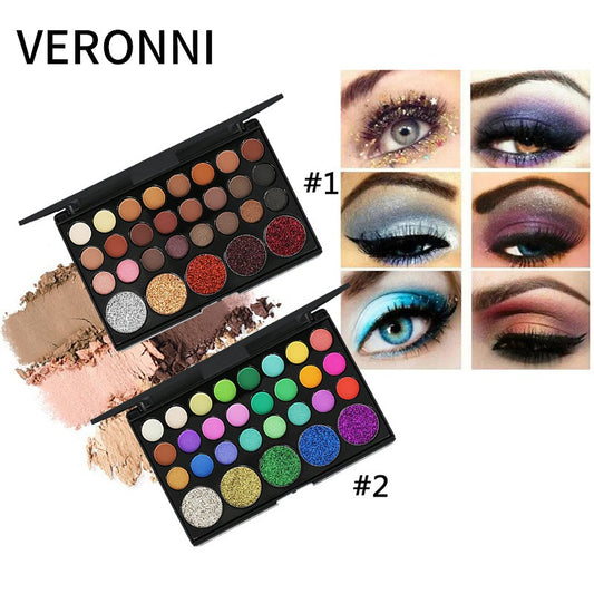 VERONNI 29-color eyeshadow matte pearlescent earth-tone eyeshadow smoky makeup multi-color eyeshadow palette - LaTezza Online Shop