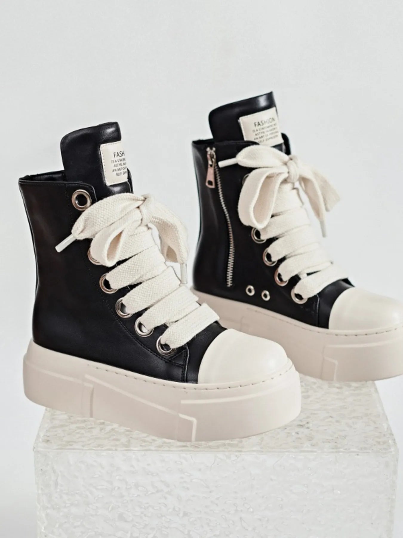 Platform Lace Up Contrast Sneakers - LaTezza Online Shop