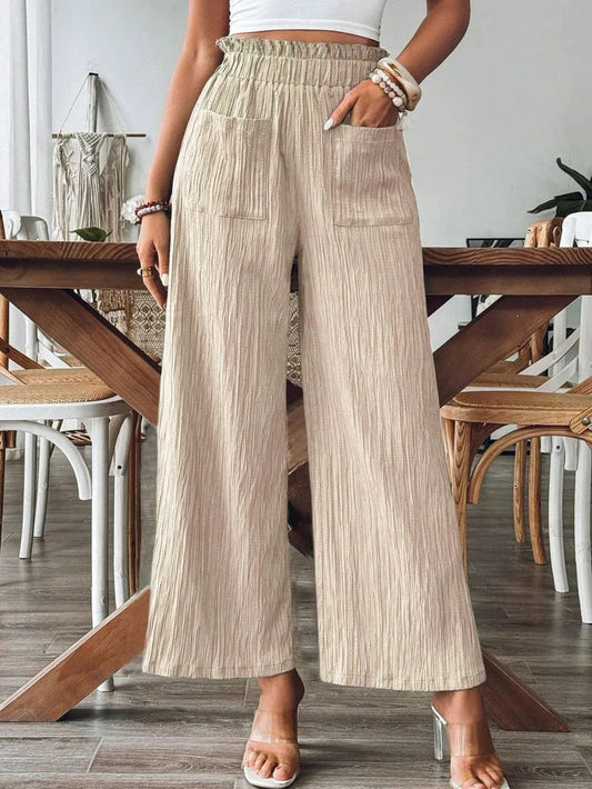 Frill Wide Leg Pants - LaTezza Online Shop