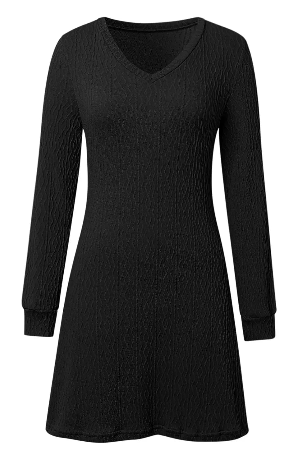Solid color texture long sleeved elegant French dress women's dress - LaTezza Online Shop