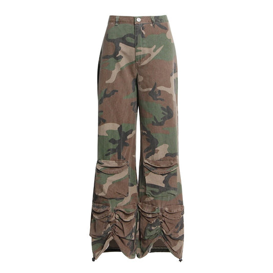 Camouflage Wide Leg Pants For Women High Waist Casual Loose Streetwear Trousers Female Autumn Clothing Fashion - LaTezza Online Shop