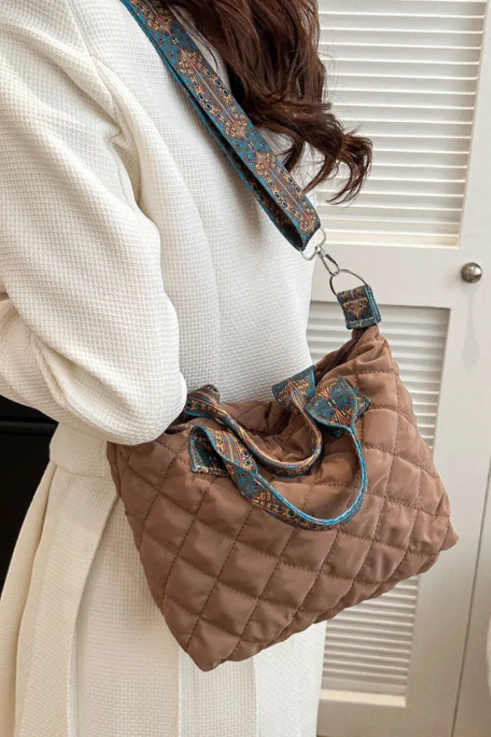 Crossbody Bag Bubble Textured Printed Strap Handbag - LaTezza Online Shop