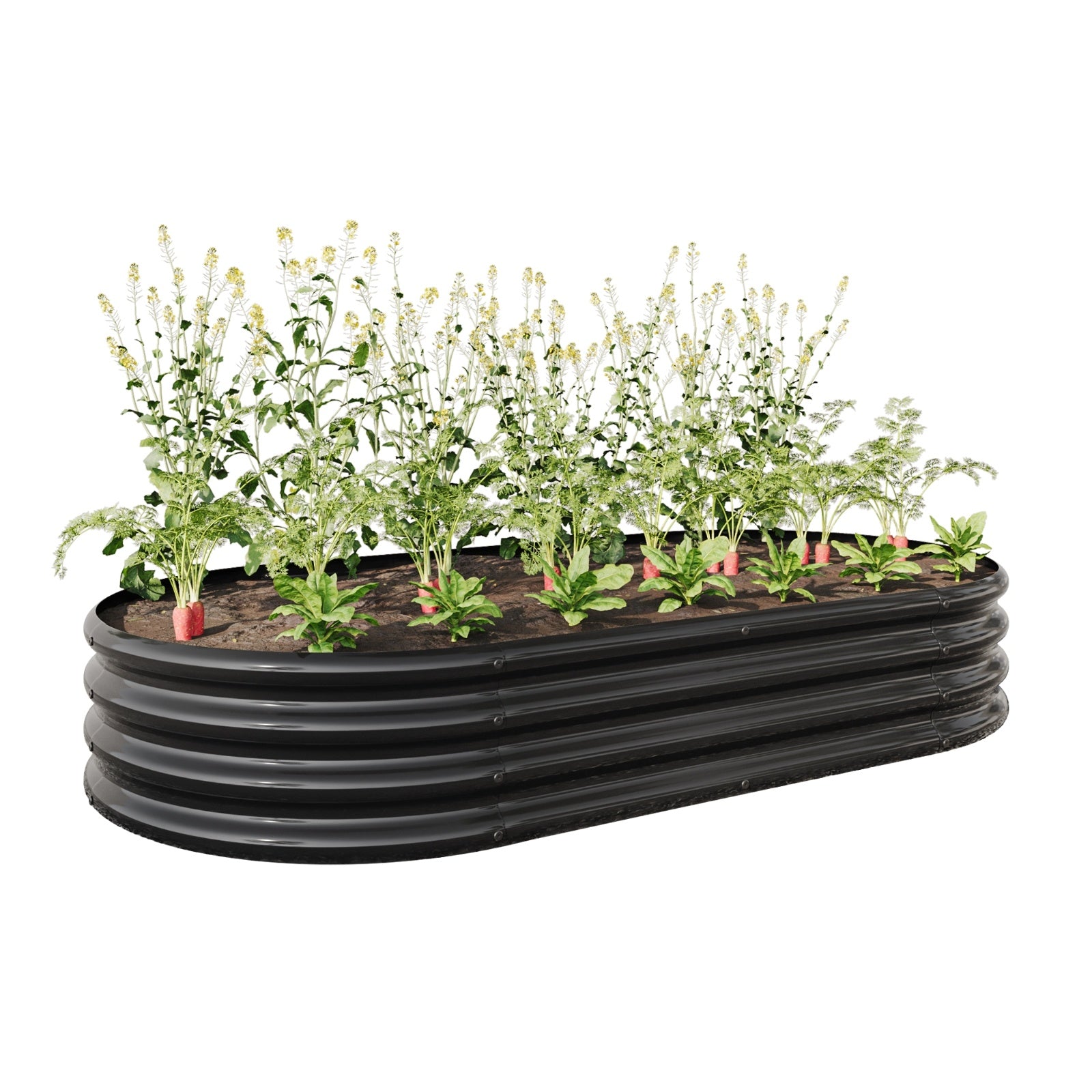 Raised Garden Bed Outdoor, Oval Metal Planter For Plants, Vegetables, Flowers - LaTezza Online Shop
