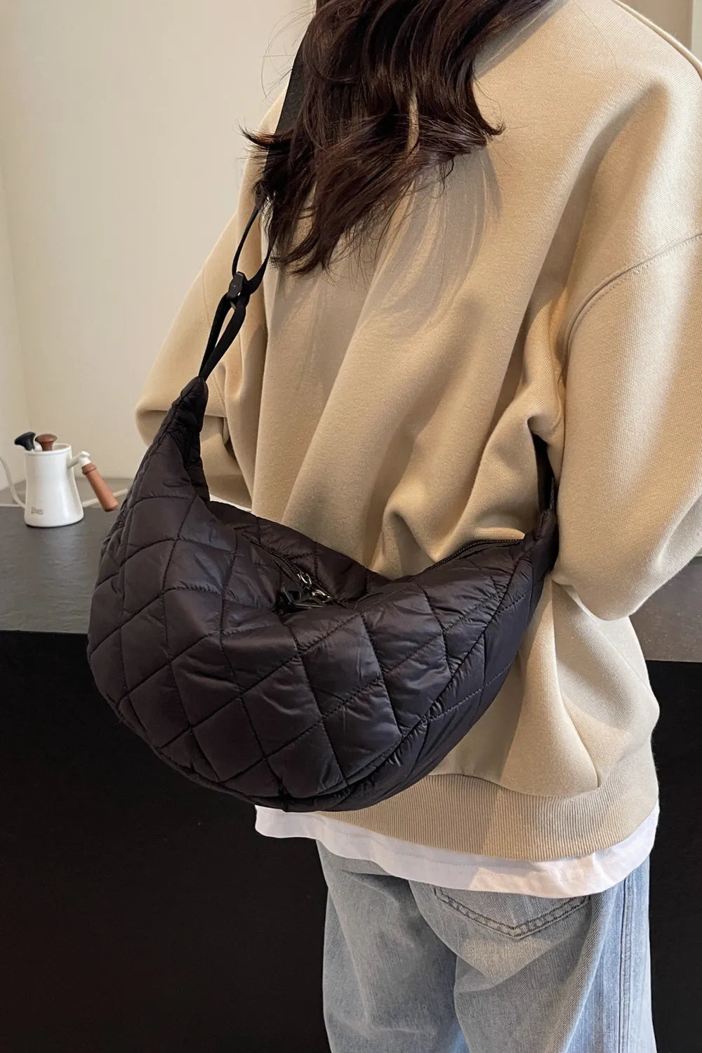 Quilted Adjustable Strap Crossbody Bag - LaTezza Online Shop
