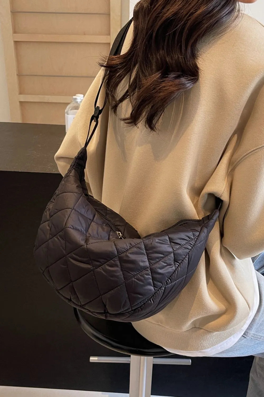 Quilted Adjustable Strap Crossbody Bag - LaTezza Online Shop