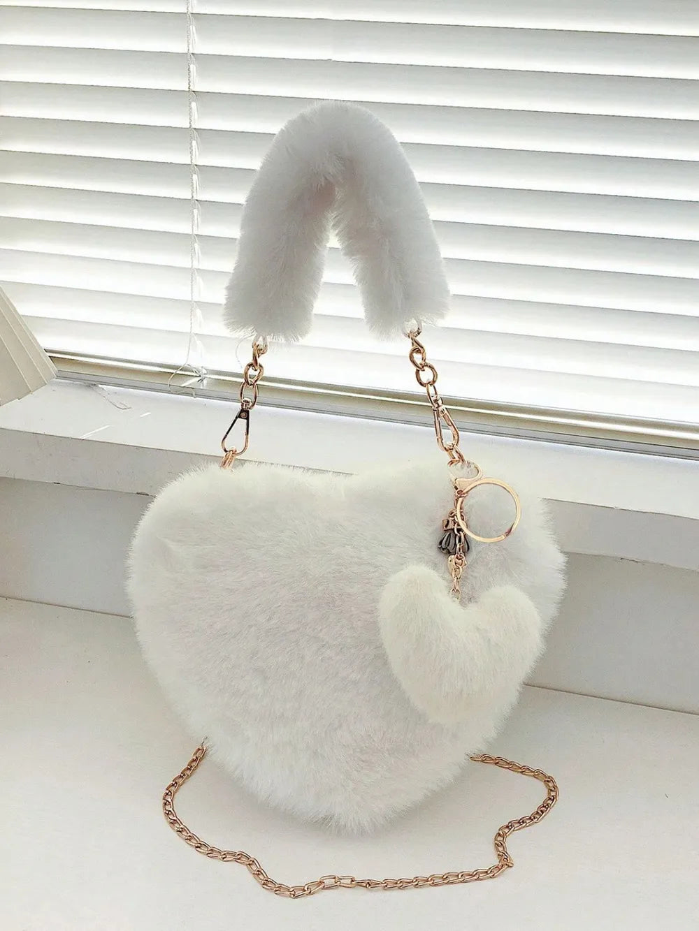 Heart Shape Faux Fur Handbag - LaTezza Online Shop