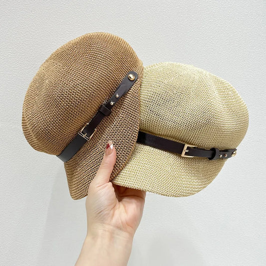 Straw Woven Buckle Hat - LaTezza Online Shop