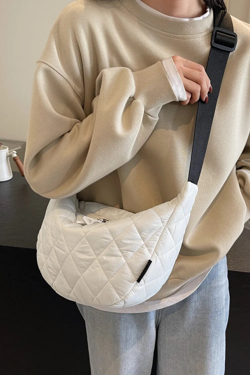 Quilted Adjustable Strap Crossbody Bag - LaTezza Online Shop