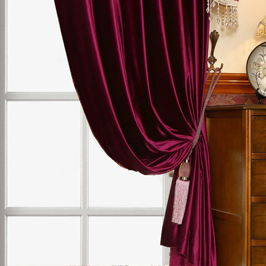 Luxury Festive Velvet Red Bedroom, Living Room, Water Wave Curtains, Wedding Room, Blackout Curtains - LaTezza Online Shop