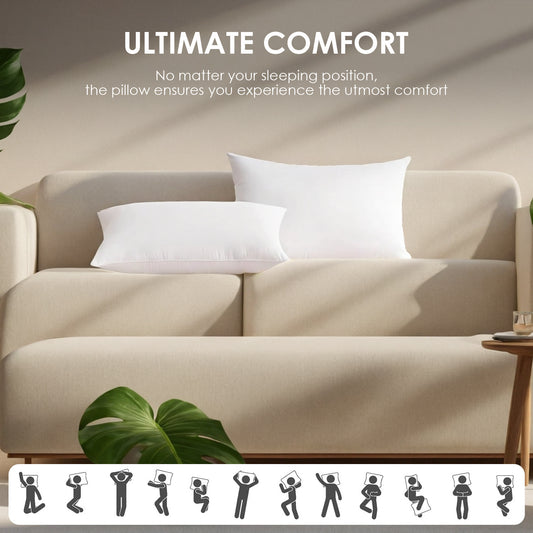 White Square Pillow Two Bubble Bags Cushion Core Breathable Hand Washable OKO-100 Certified