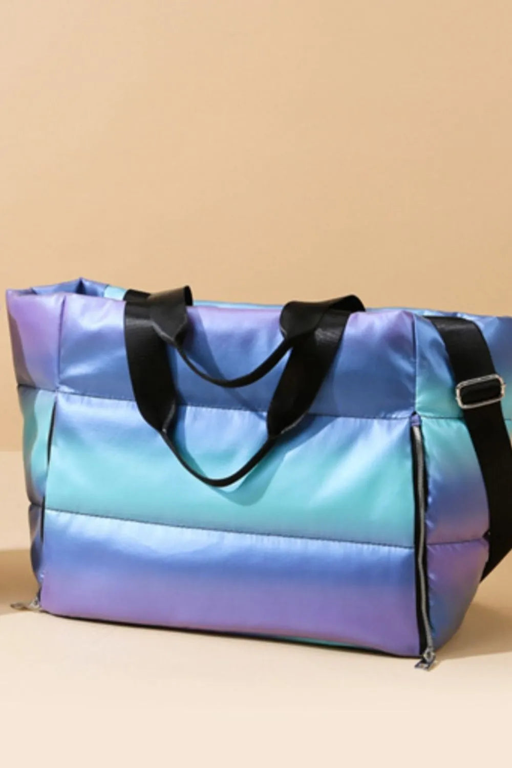 Gradient Quilted Travel Bag with Side Zippers - LaTezza Online Shop