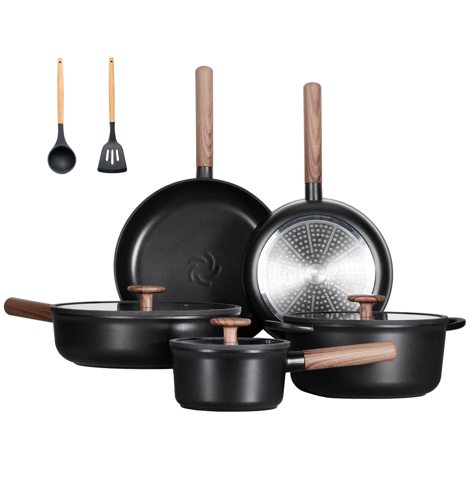 Ceramic Cookware Sets 15 Pcs Healthy Pots And Pans Set Non Stick Induction Kitchen Cooking Set With Removable Handles Oven Safe - LaTezza Online Shop