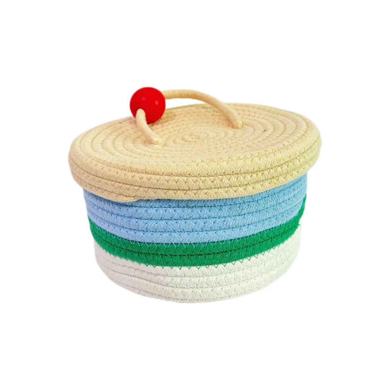 Home Cotton Weaving Storage Basket Ins Wind Vegetable Toy Storage Basket Living Room Miscellaneous Display Underwear Storage Basket - LaTezza Online Shop