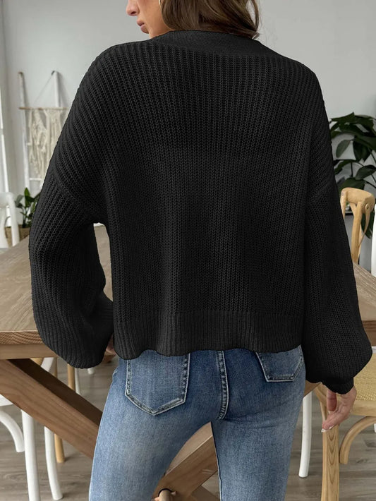 Women's Autumn/Winter New Collection Love Stickers Short Button Jacket Sweater - LaTezza Online Shop