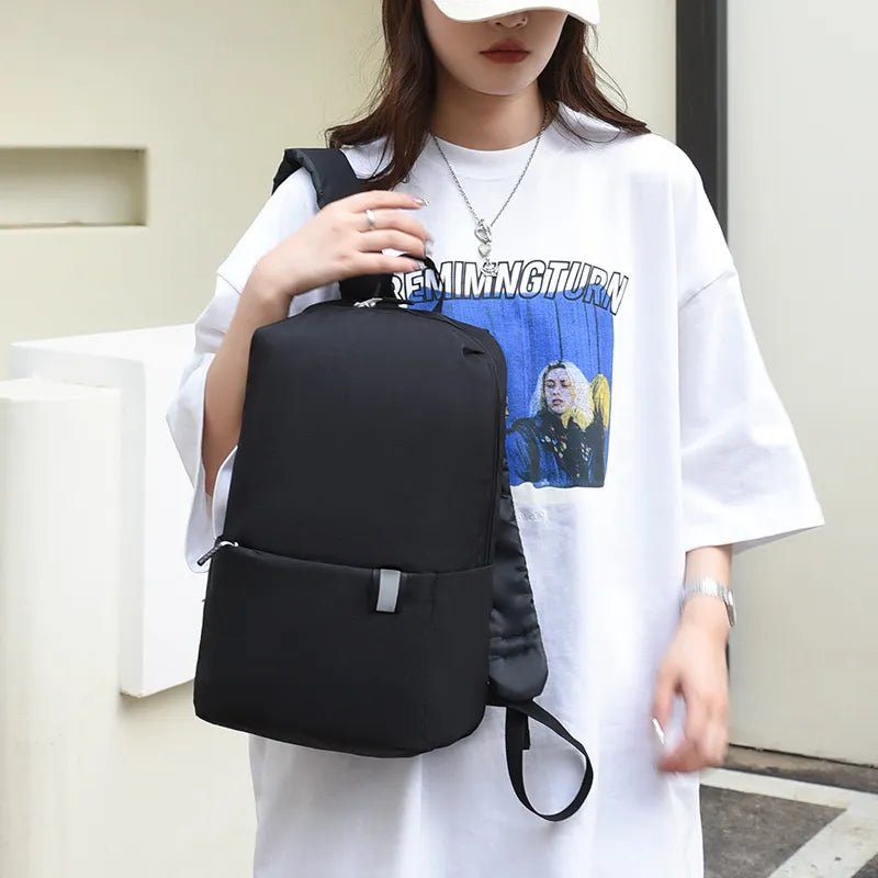 Solid Color Nylon Backpack Bag - LaTezza Online Shop