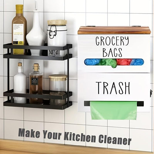 Wooden Garbage Bag Storage Box Two In One - LaTezza Online Shop