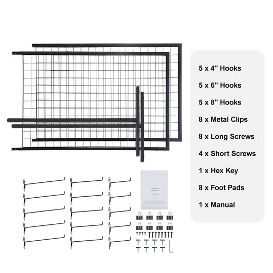 VEVOR Grid Wall Panels Tower 2 Packs Wire Gridwall Display Racks Double Side Gridwall Panels For Art Craft Shows - LaTezza Online Shop