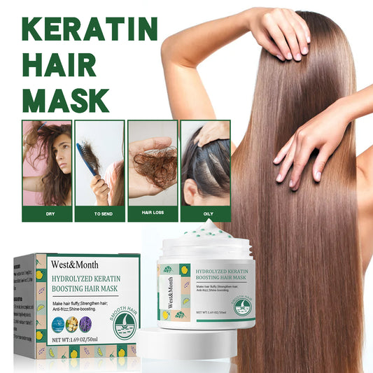 West&Month Keratin Hair Mask, Moisturize Repair Split Ends Dry And Frizzy Smooth Hair Care Mask - LaTezza Online Shop