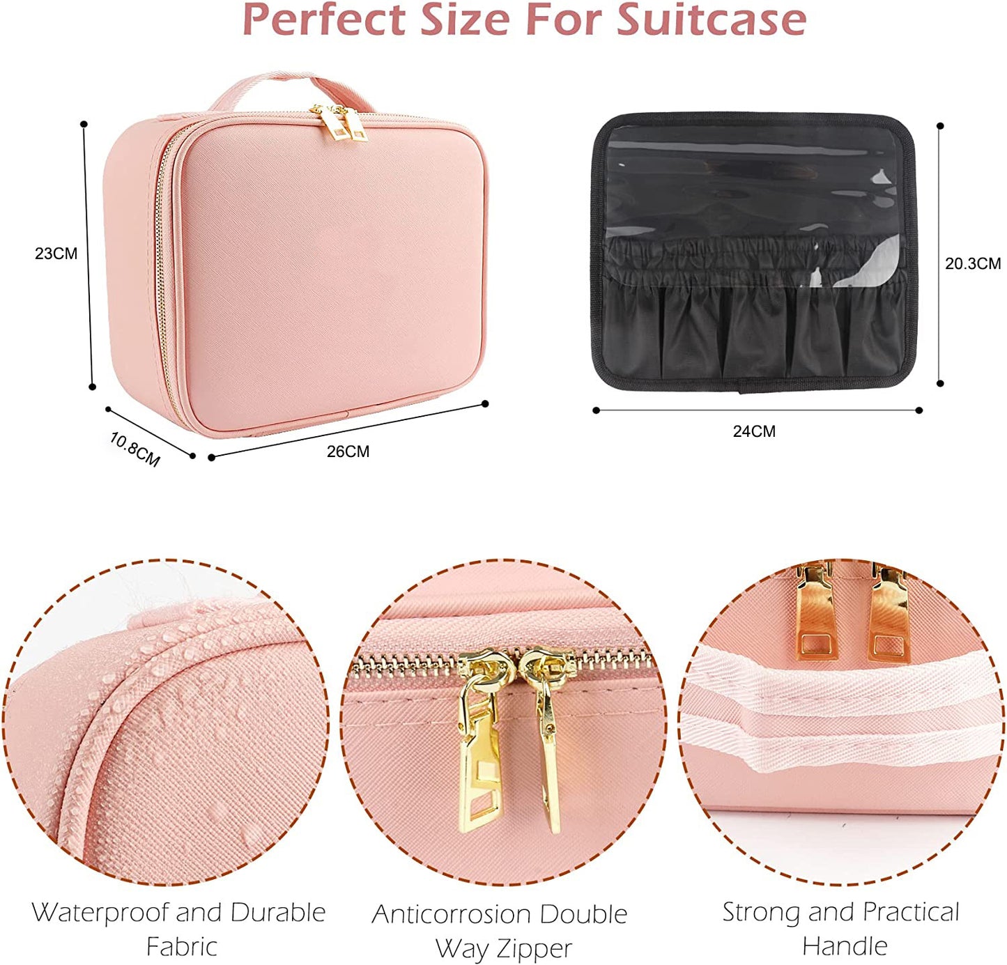 Make up Bag Large capacity LED mirror makeup bag, multifunctional DIY partition storage box, portable waterproof makeup case for women - LaTezza Online Shop