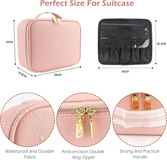 Make up Bag Large capacity LED mirror makeup bag, multifunctional DIY partition storage box, portable waterproof makeup case for women - LaTezza Online Shop