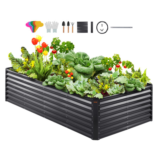VEVOR Galvanized Raised Garden Bed Planter Box 94.5x47.2x23.6inch Flower Vegetable - LaTezza Online Shop