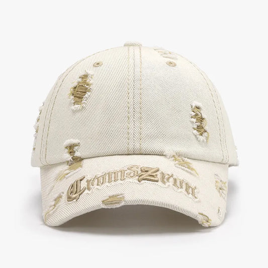 Distressed Letter Embroidered Baseball Cap - LaTezza Online Shop