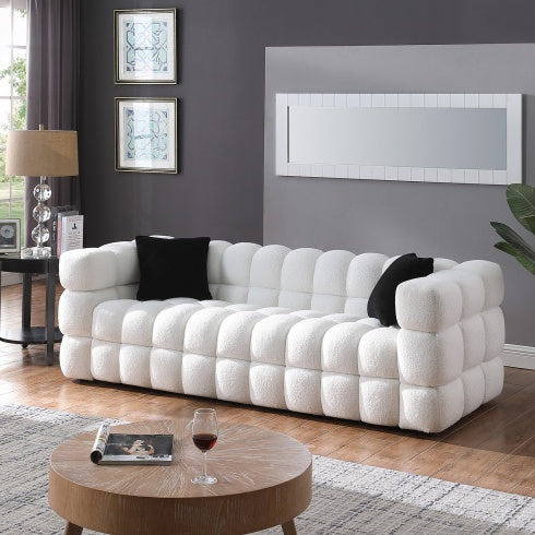 Marshmallow Boucle Sofa,boucle White 3 Seater - LaTezza Online Shop