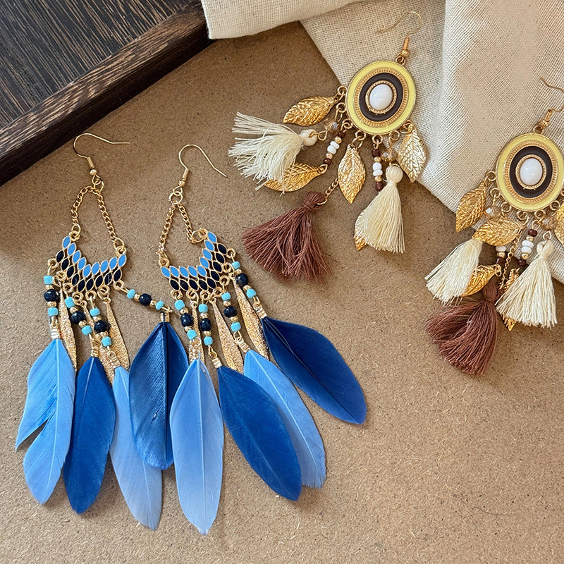 Alloy Rice Bead Dangle Earrings - LaTezza Online Shop