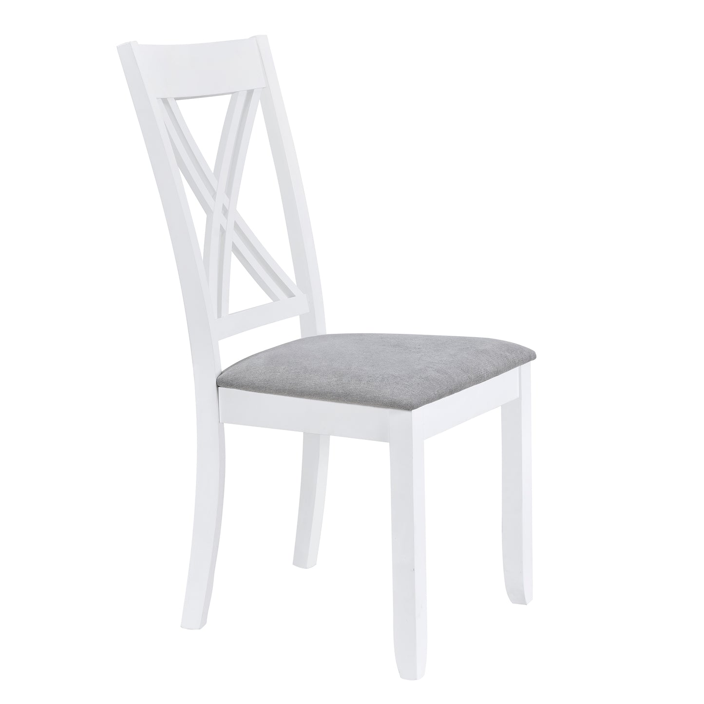 TOPMAX Rustic Minimalist Wood 5-Piece Dining Table Set with 4 X-Back Chairs for Small Places  White - LaTezza Online Shop