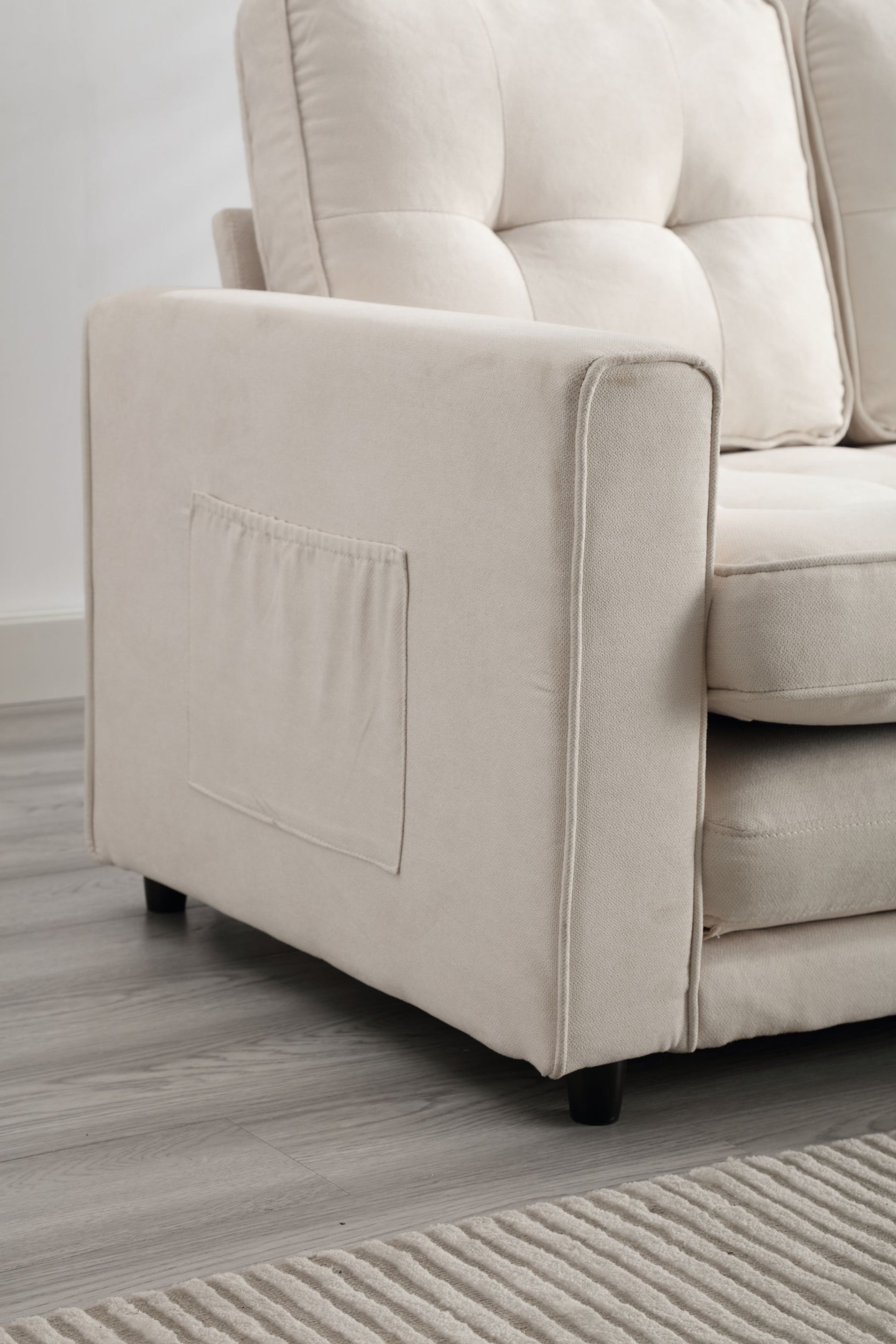 3 Fold Sofa Convertible Futon Couch sleeper sofabed Space saving loveseat Dark Gray & Light Gray & Beige - LaTezza Online Shop