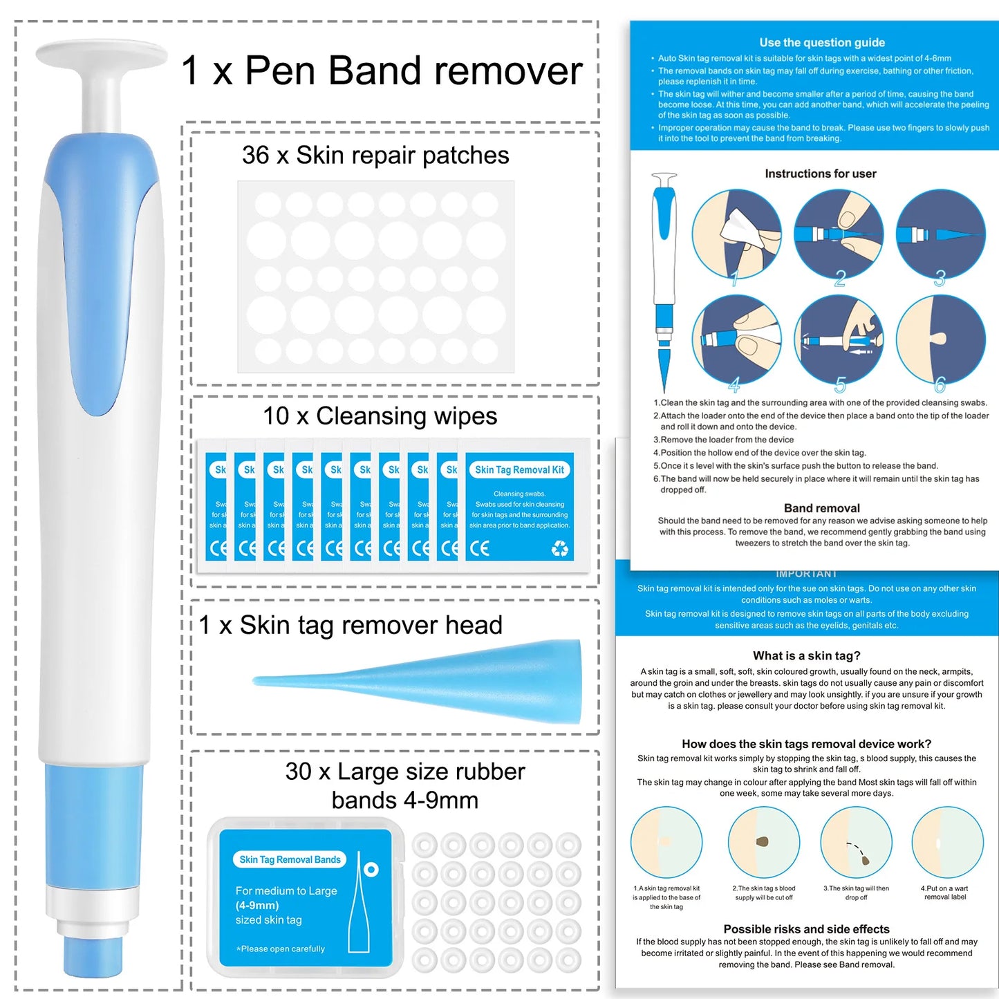 2 In1 Painless Auto Skin Tag Mole Wart Removal Kit Cleaning Tools Face Skin Care Body Wart Dot Treatments Remover Beauty Health