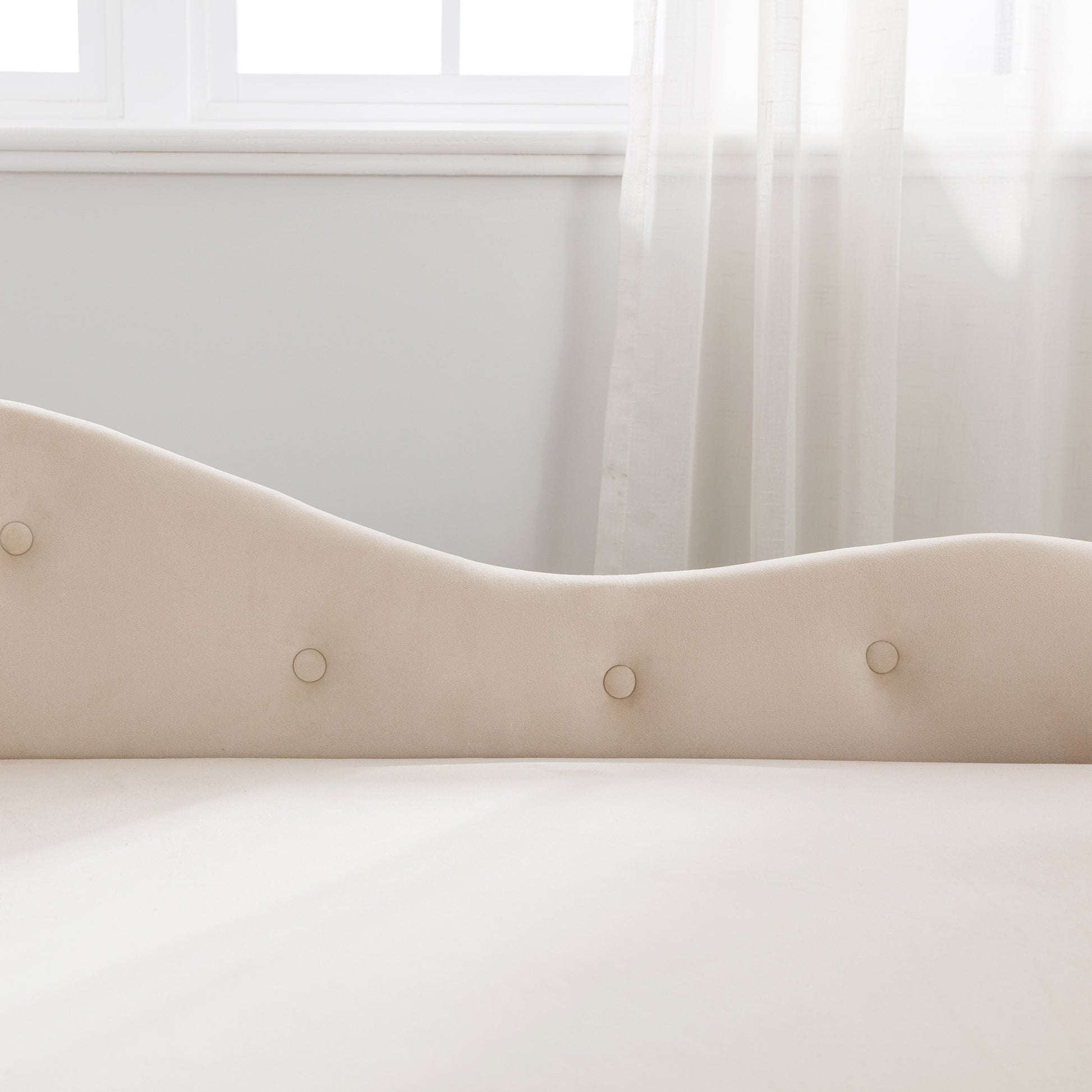 Beige Chaise Lounge Indoor Velvet Lounge Chair for Bedroom with Storage & Pillow Modern Upholstered Rolled Arm Chase Lounge - LaTezza Online Shop
