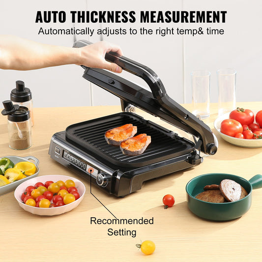 VEVOR 7 IN 1 Commercial Electric Griddle,  1800W Indoor Countertop Grill, Stainless Steel Restaurant Teppanyaki Grill With Non Stick Iron Cooking Plate,  Adjustable Temp Control 110V - LaTezza Online Shop